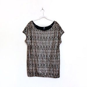 H&M Black & Gold Sequined T-shirt